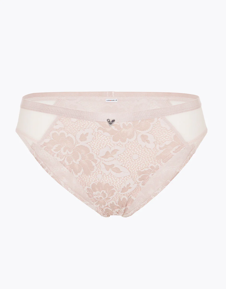Slip Anniversary Lace in pizzo riciclato e tulle, cipria - Image 6