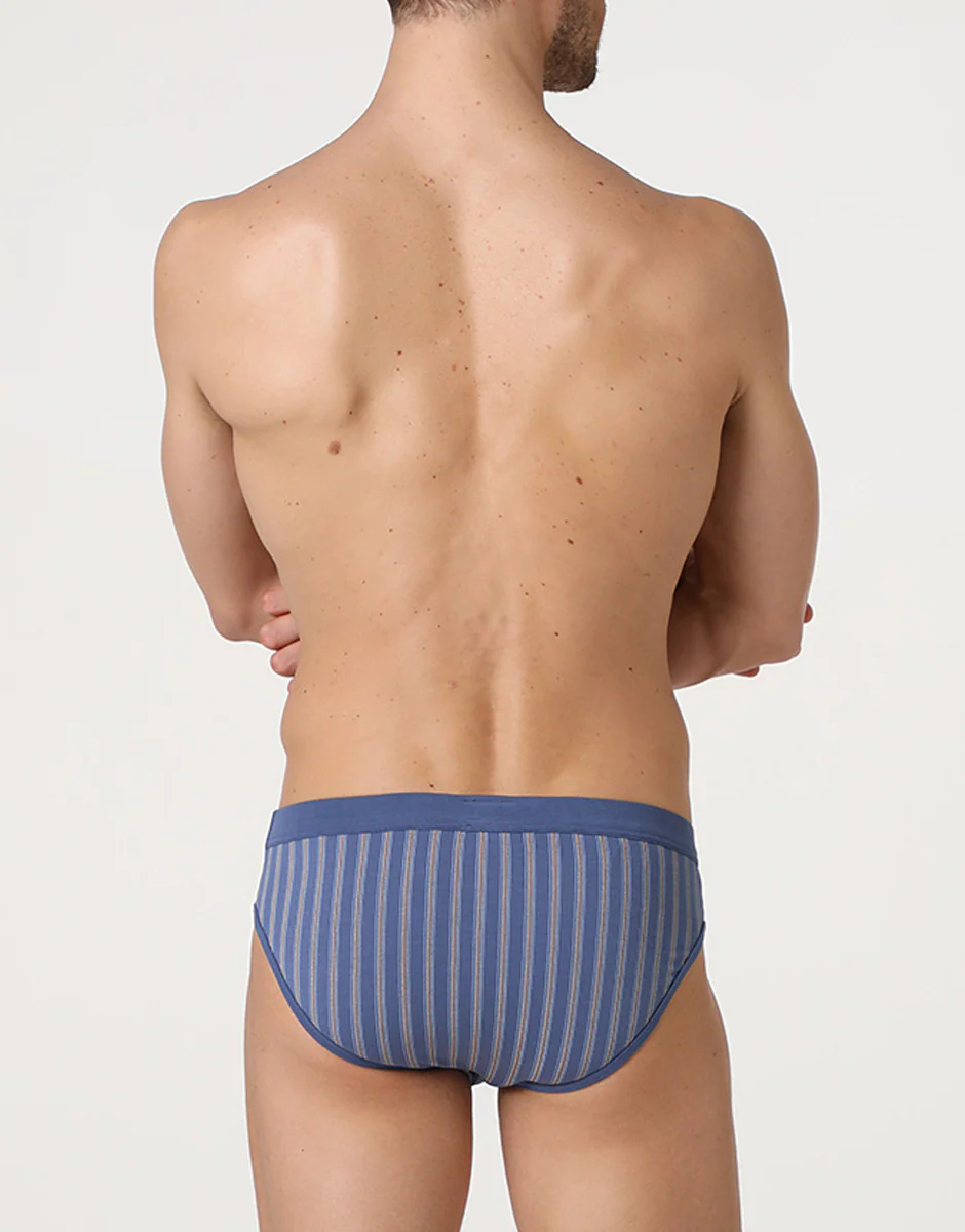 Slip Casual Stretch Cotton, avio scuro righe - Image 2