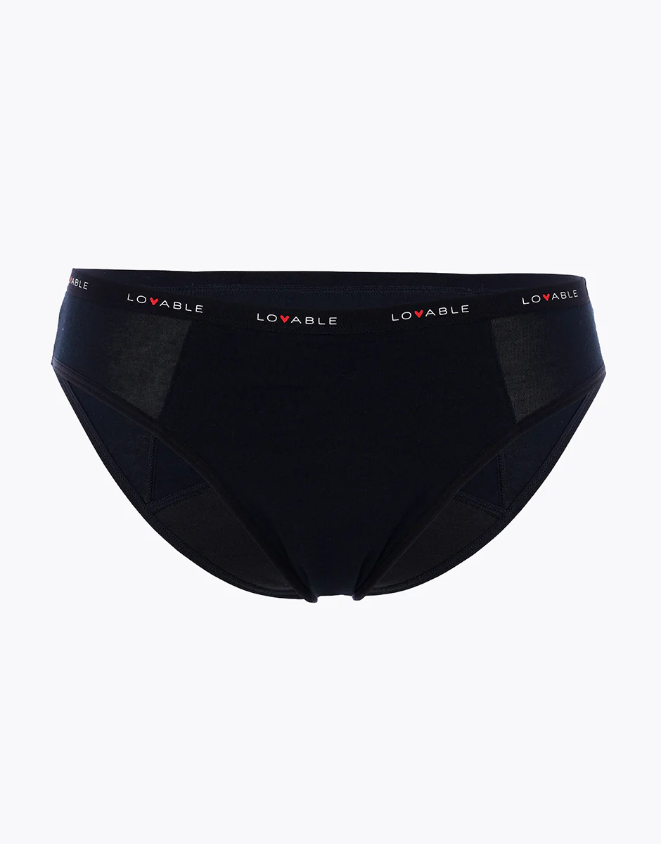 Slip da ciclo lavabile flusso abbondante in cotone biologico certificato, nero - Image 6