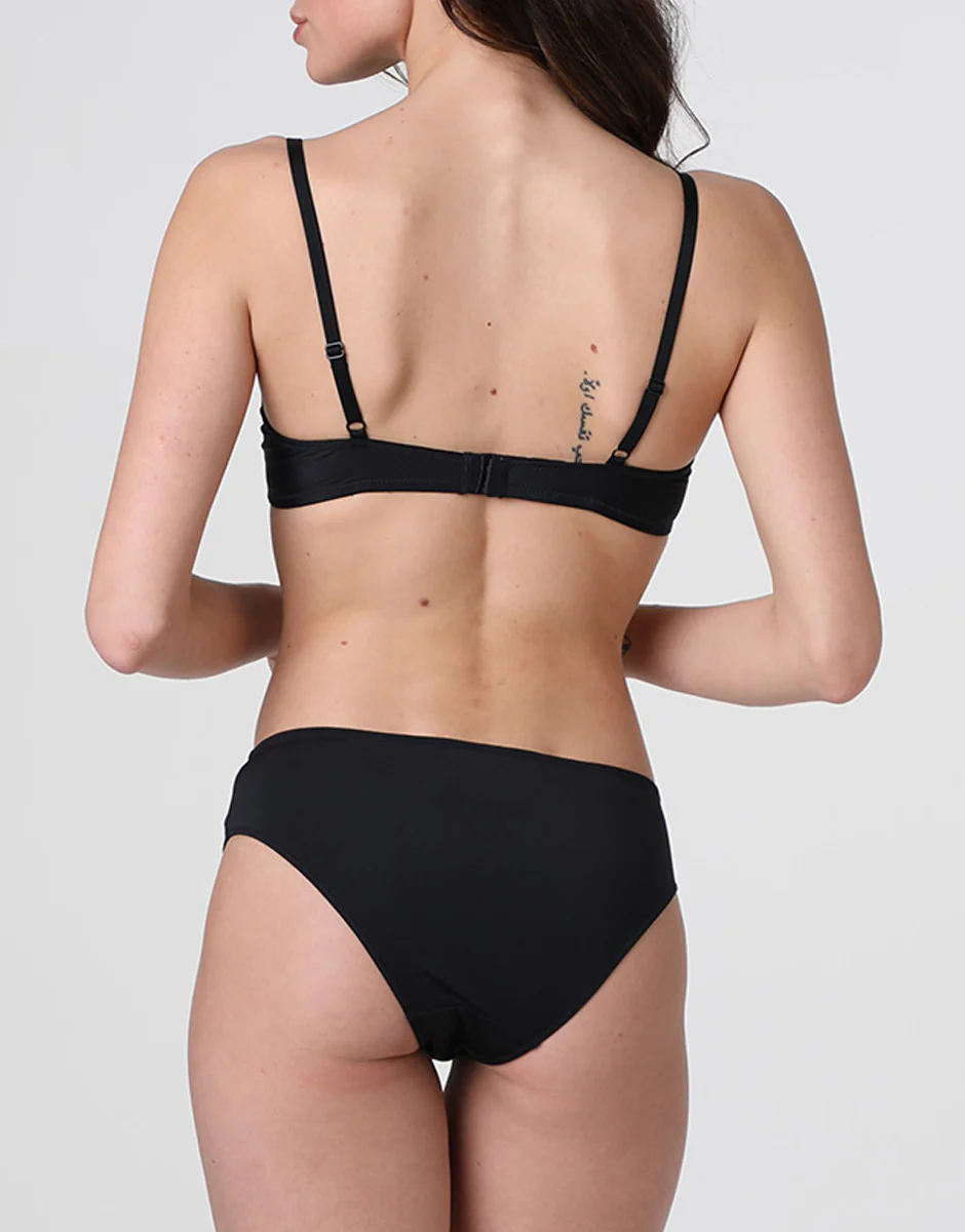 Slip Floral Embroidery in microfibra e tulle ricamato, nero - Image 4