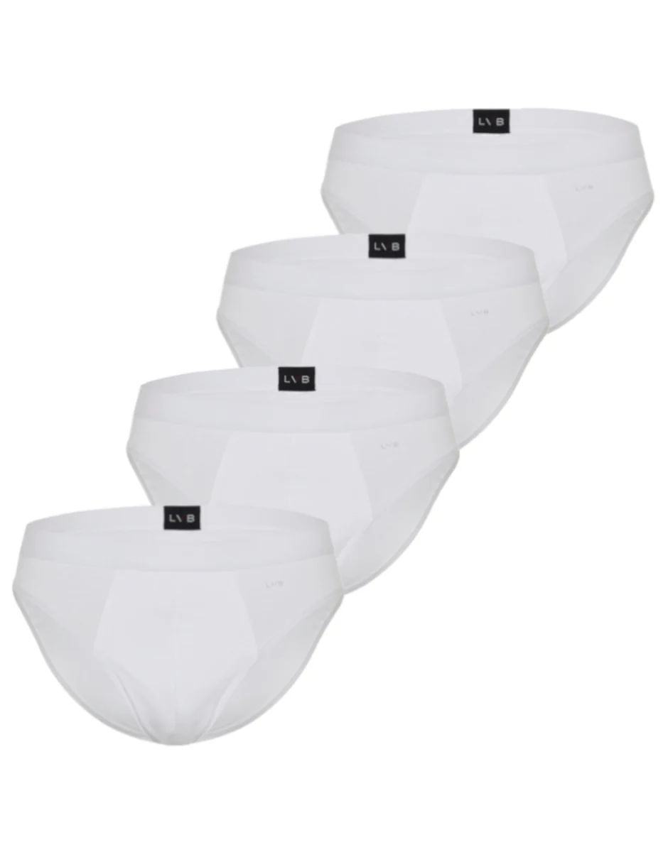 Slip in cotone elasticizzato, confezione x4 bianco - Image 3