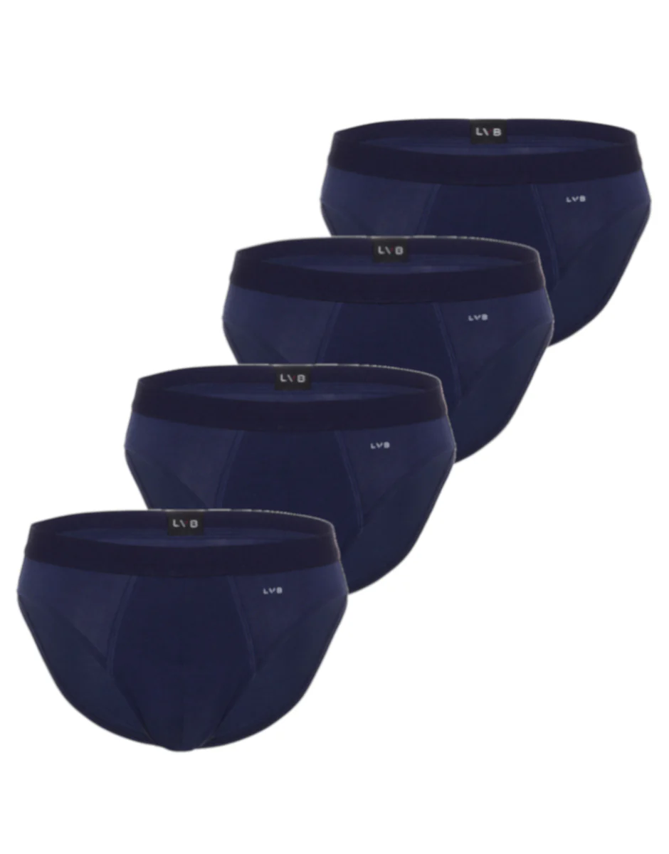 Slip in cotone elasticizzato, confezione x4 blu - Image 3