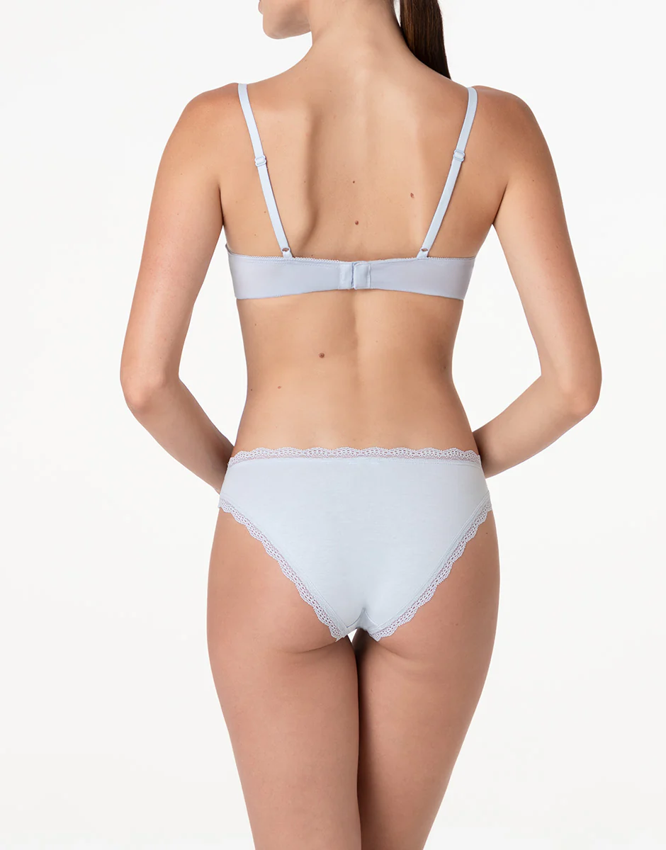 Slip Lovable Panties in cotone e pizzo elasticizzati, azzurro - Image 4