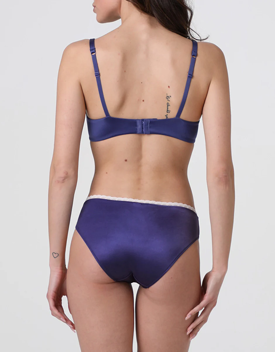 Slip Midi 24H Lift in microfibra lucida, blu violaceo - Image 4