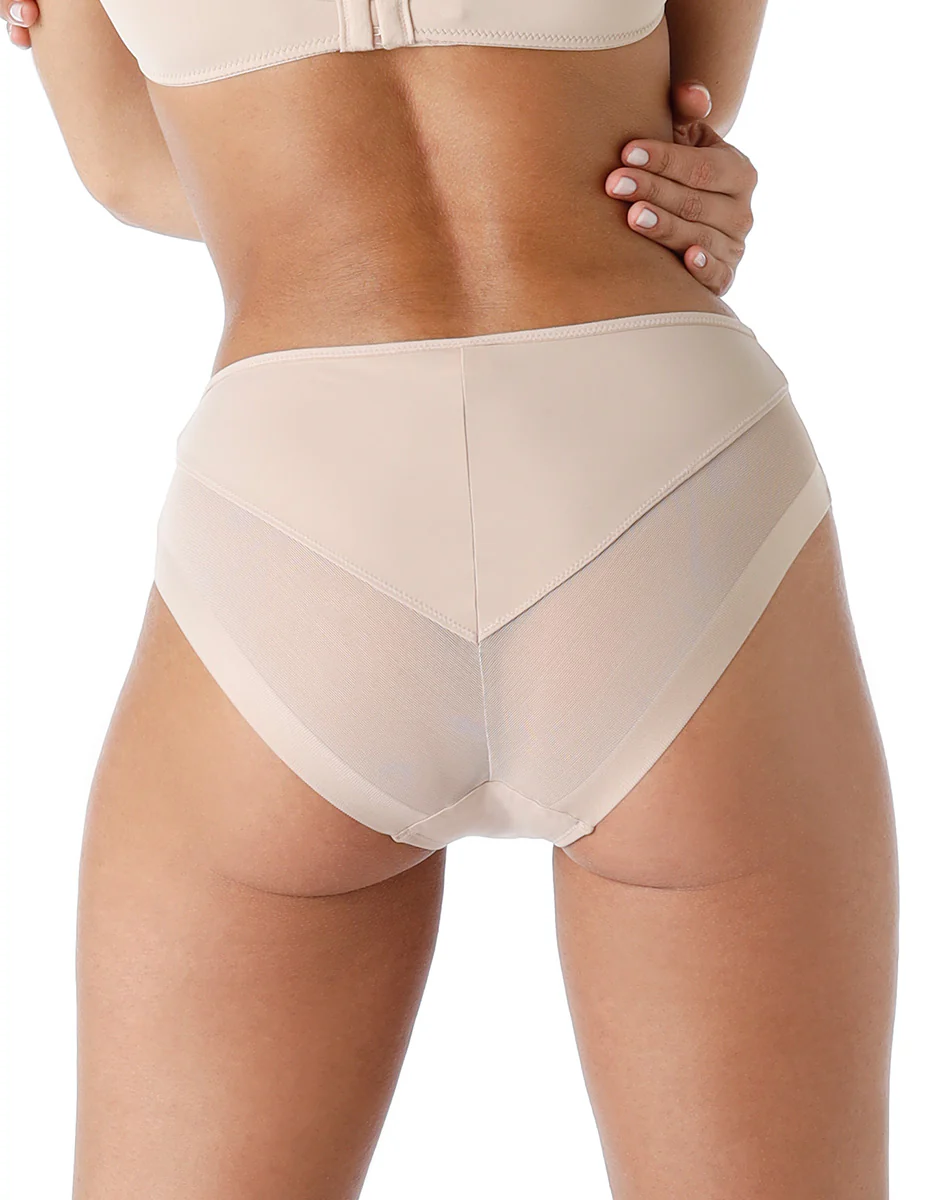 Slip Midi Classic Invisible in microfibra e tulle, cipria - Image 2