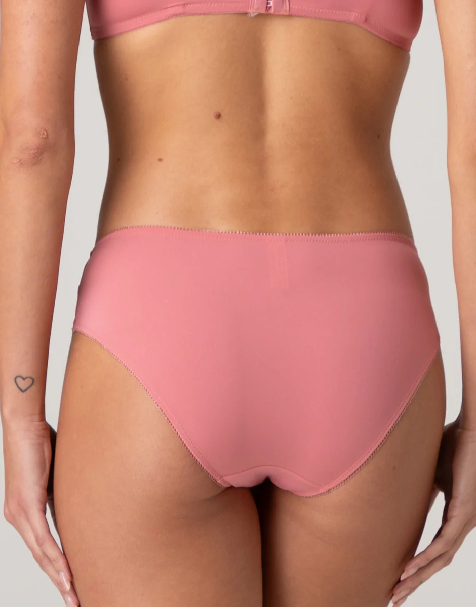 Slip midi Floreal Lace in pizzo e microfibra, rosa pesco - Image 2