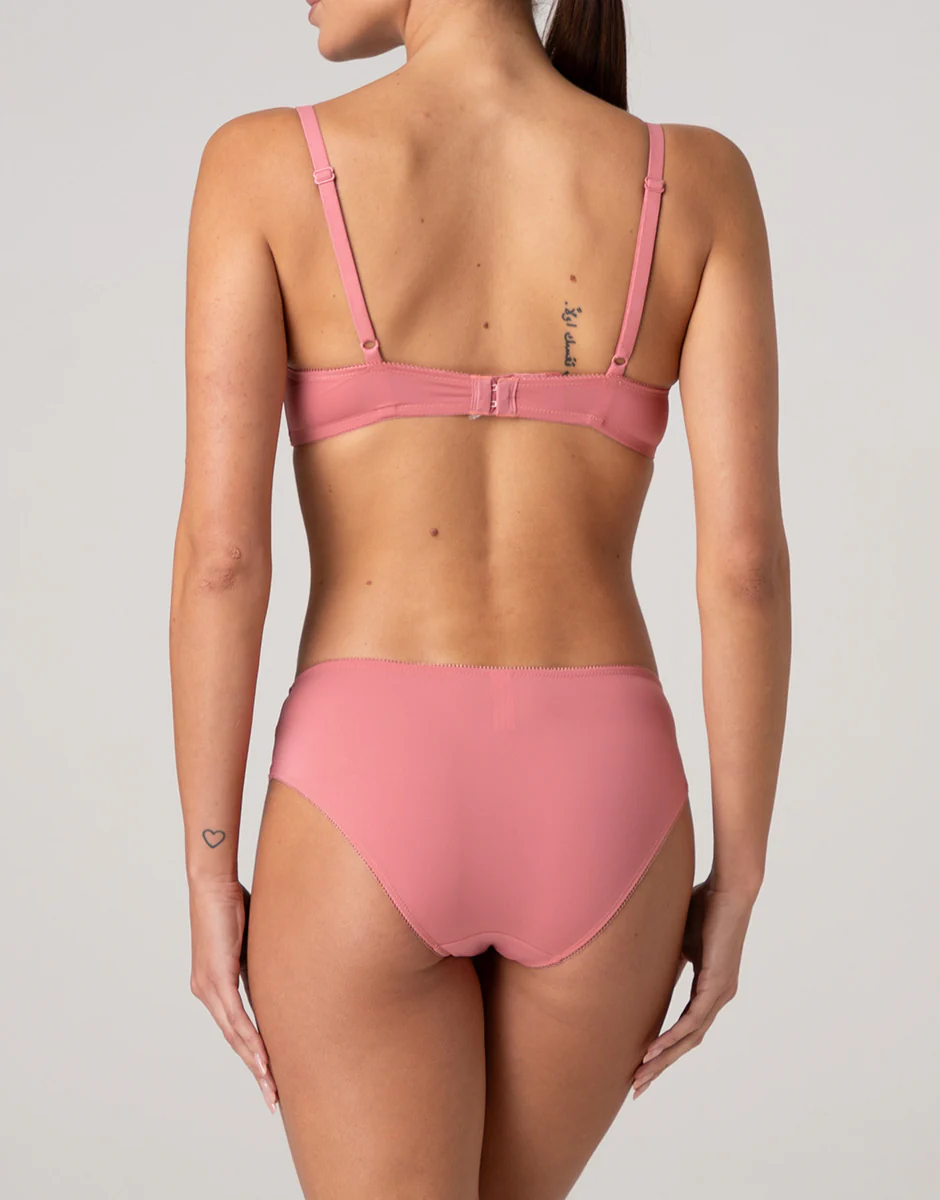 Slip midi Floreal Lace in pizzo e microfibra, rosa pesco - Image 4