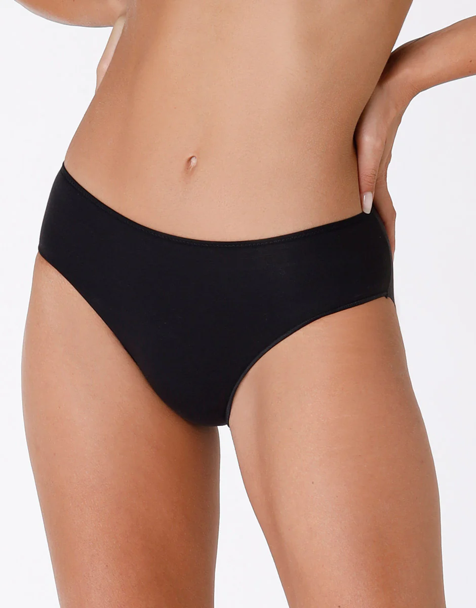 Slip midi Invisible Cotton nero in cotone. Massima invisibilità - Image 2