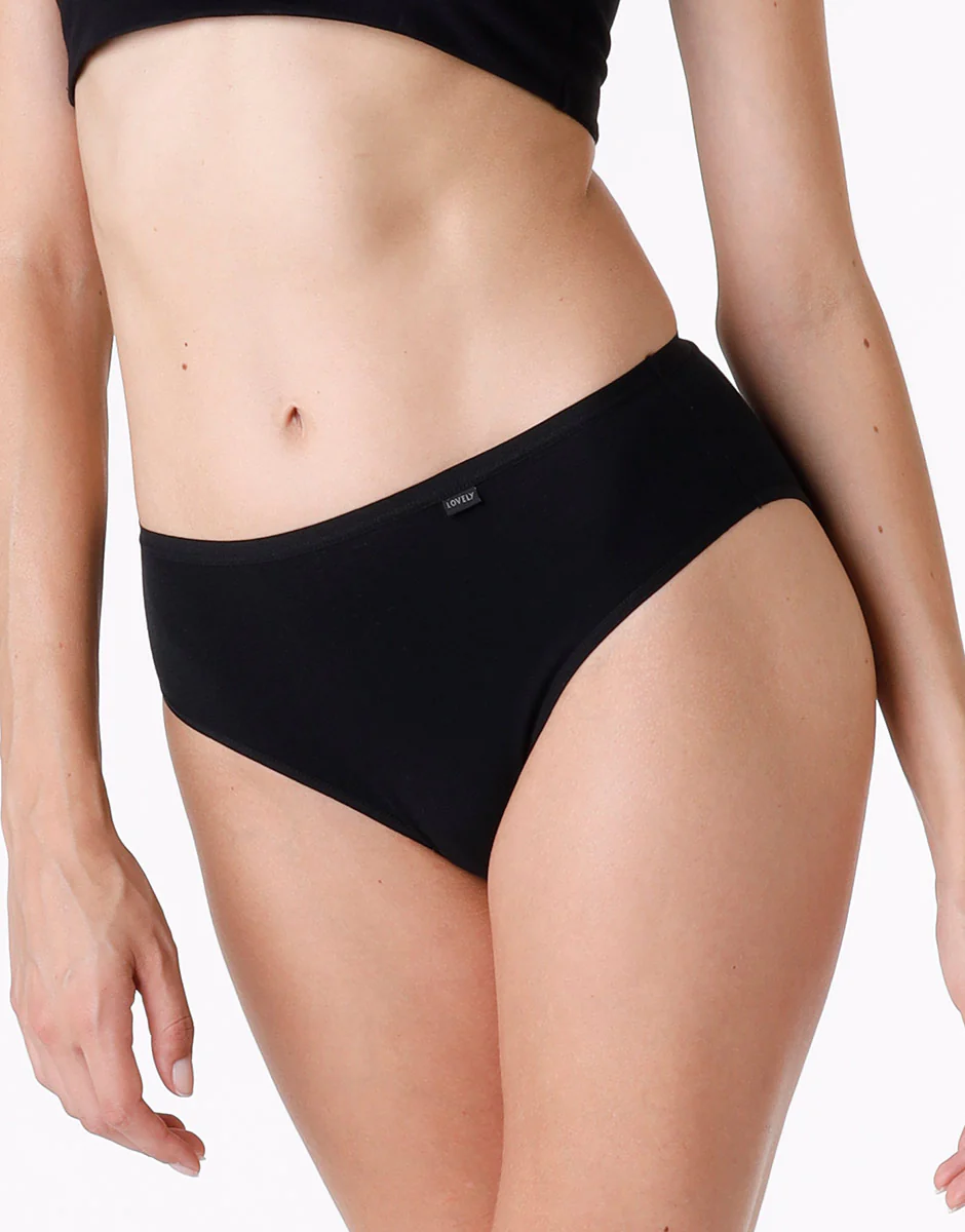 Slip midi lovely in cotone modal, nero - Image 2