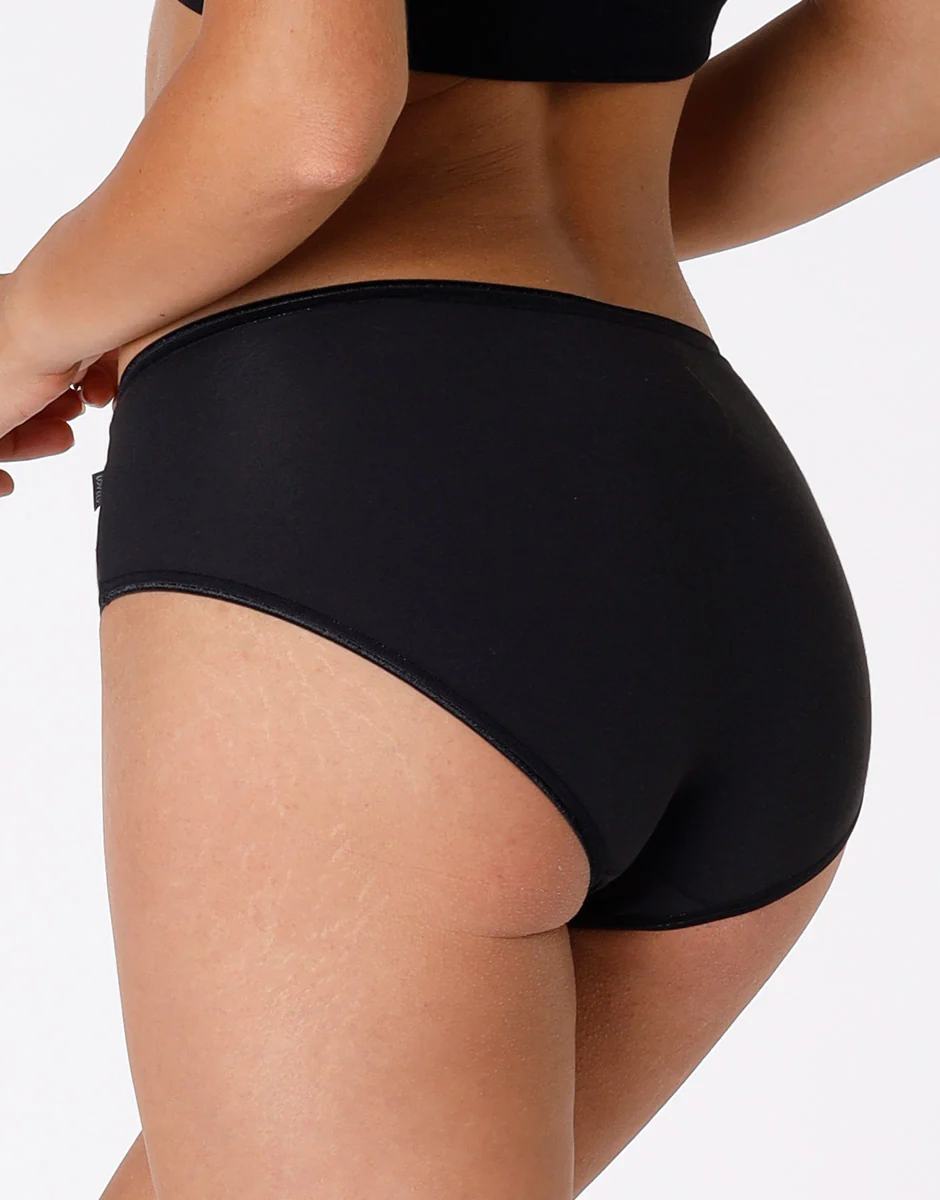 Slip midi lovely, nero in cotone soft - Image 2