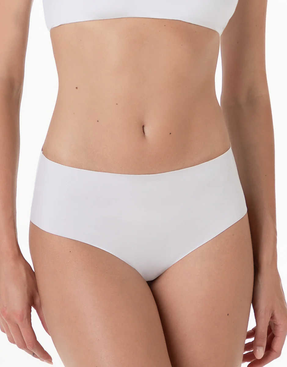 Slip Midi Second Skin Micro in microfibra, bianco