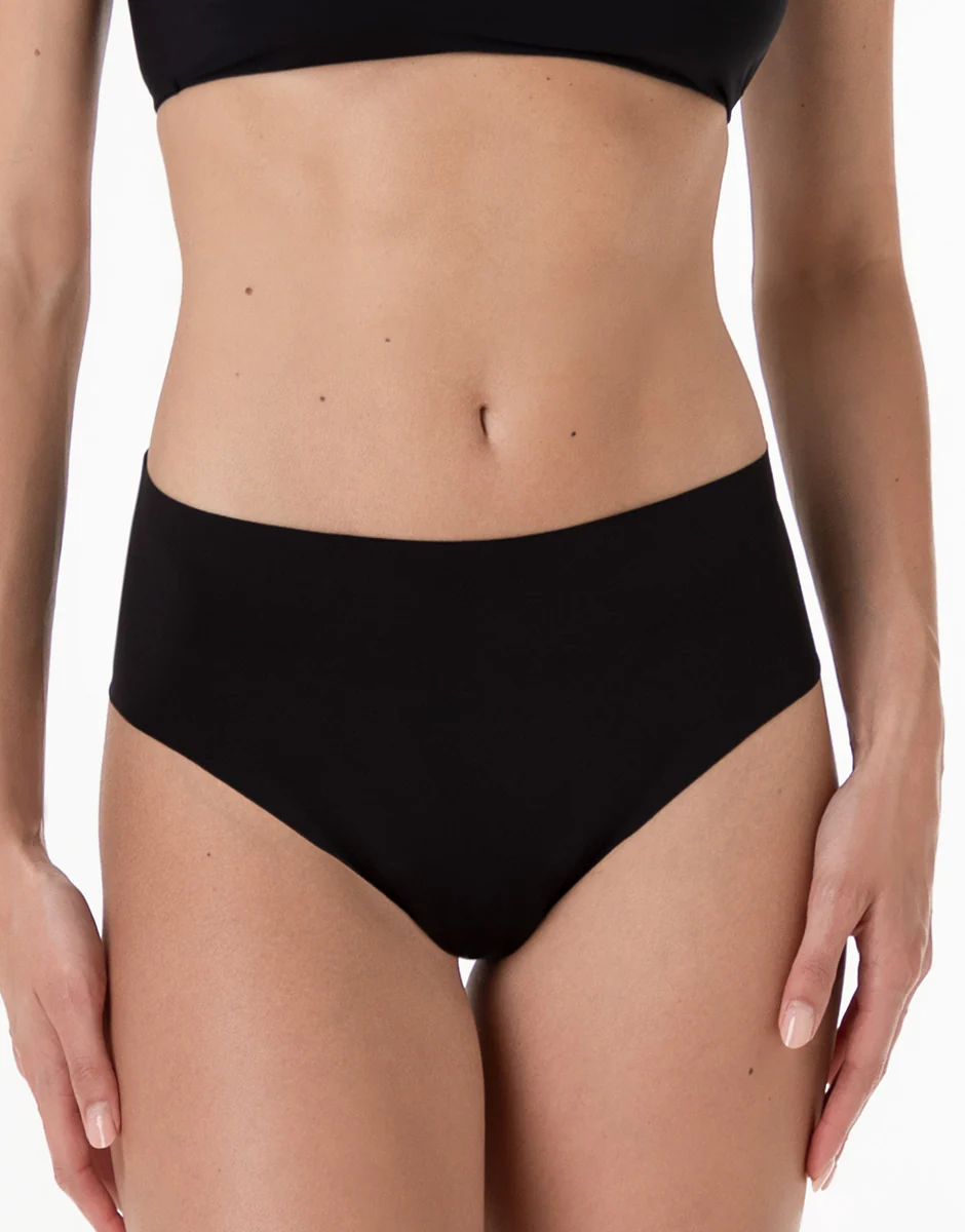 Slip Midi Second Skin Micro in microfibra, nero