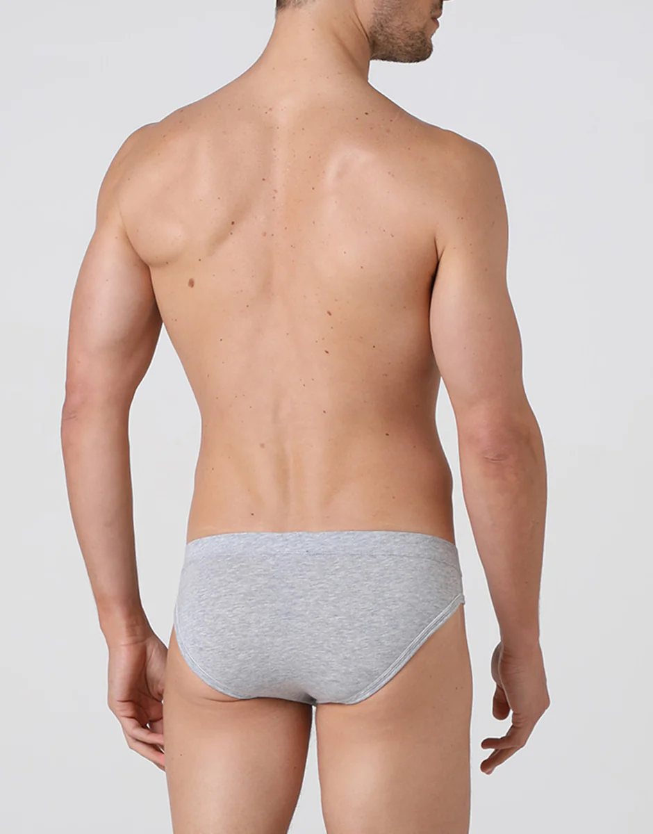 Slip mini Cotton Stretch grigio melange in cotone elasticizzato - Image 3