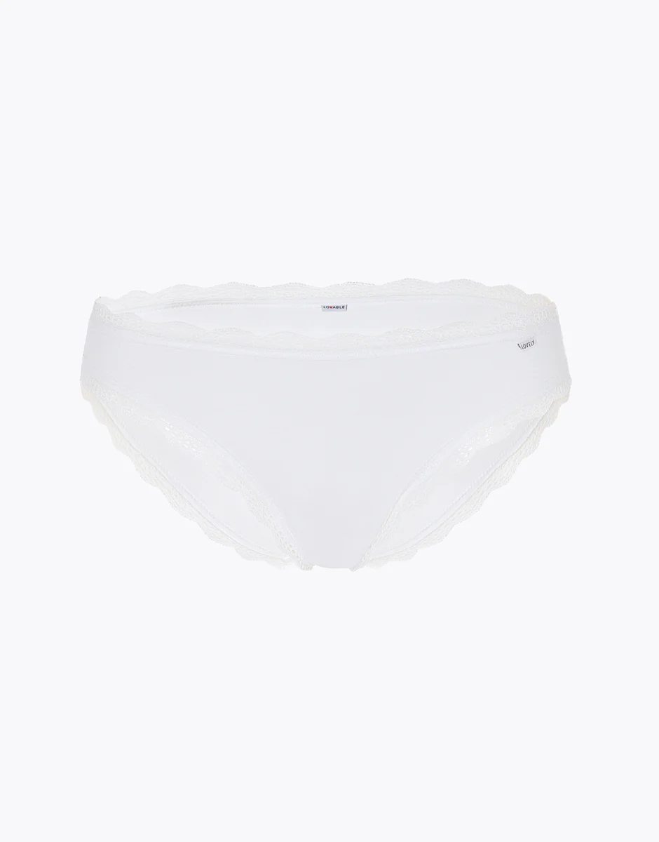 Slip Mini Lovely in cotone elasticizzato e pizzo, bianco - Image 6