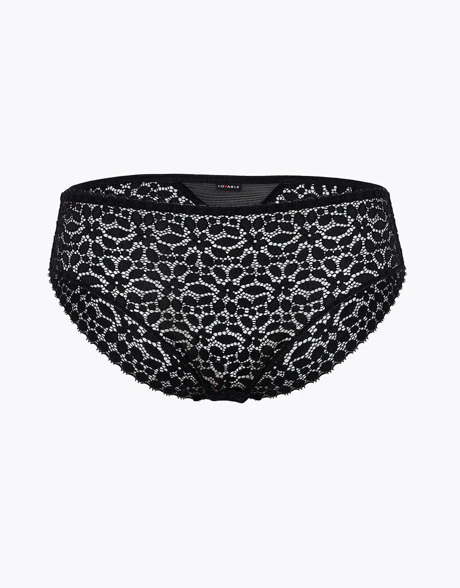 Slip vita alta Value Elegance in pizzo elastico, nero - Image 5