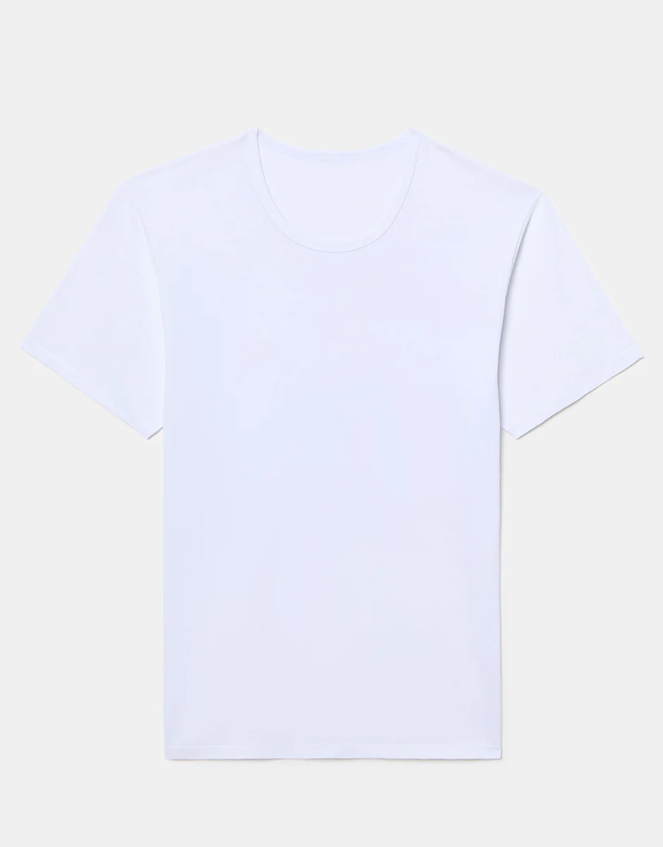 T-shirt girocollo Cool Sensation in Stretch Cotton, bianco - Image 4