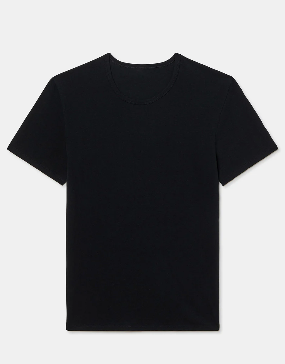 T-shirt girocollo Cool Sensation in Stretch Cotton, nero - Image 4