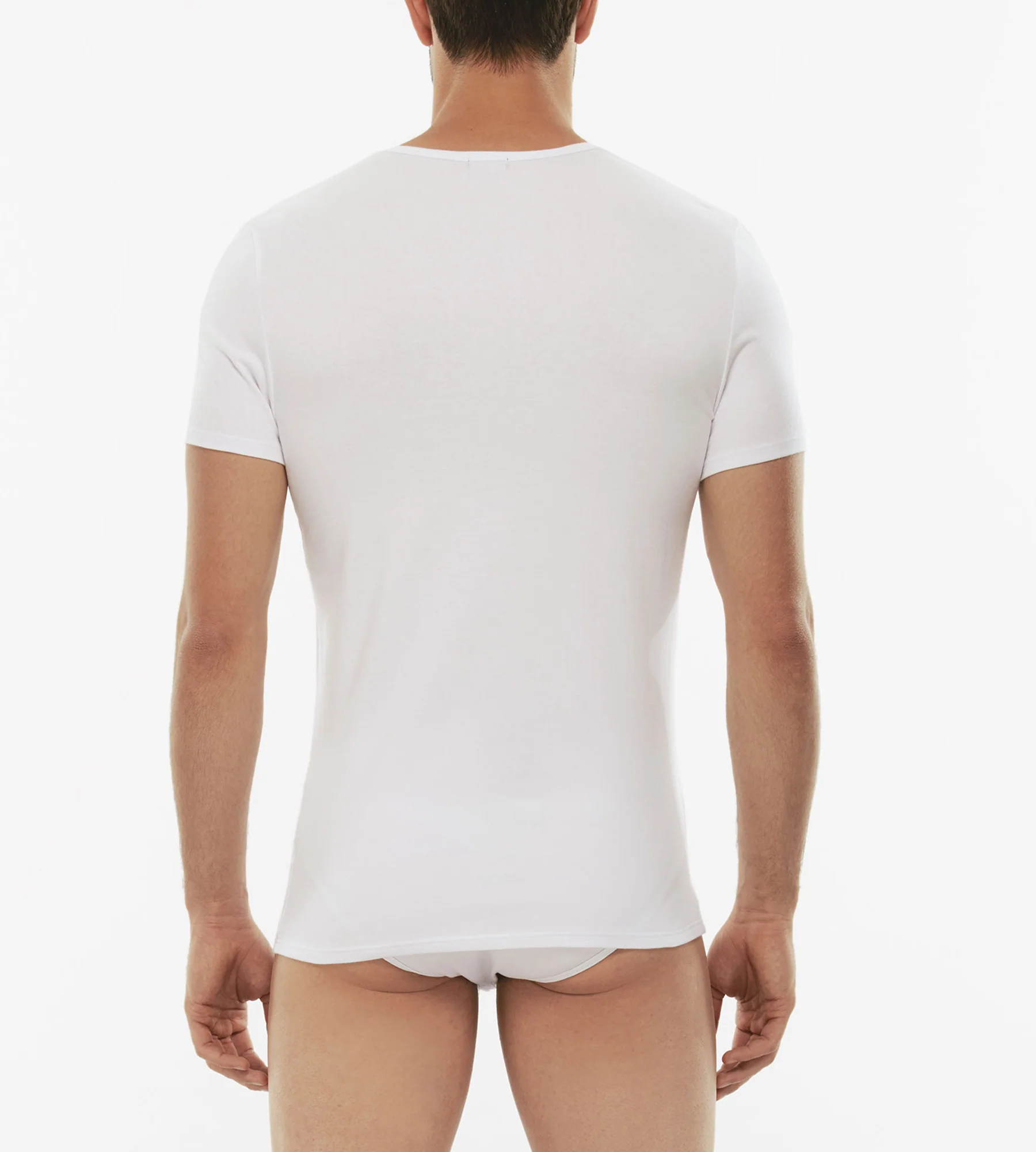 T-Shirt girocollo Cotton Stretch in cotone elasticizzato, bianco - Image 2