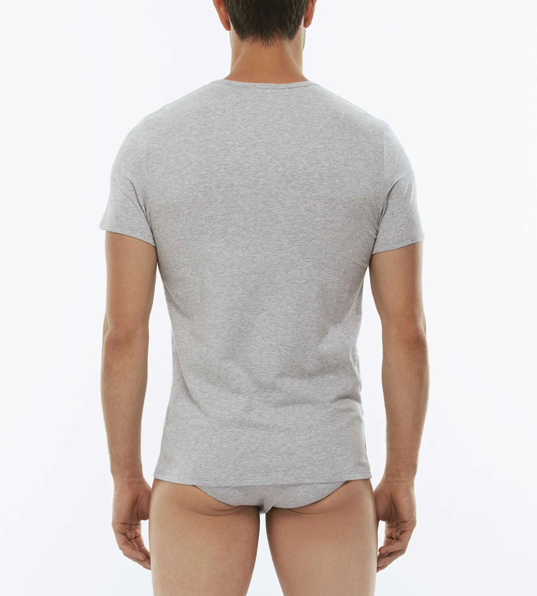 T-Shirt girocollo Cotton Stretch in cotone elasticizzato, grigio - Image 2
