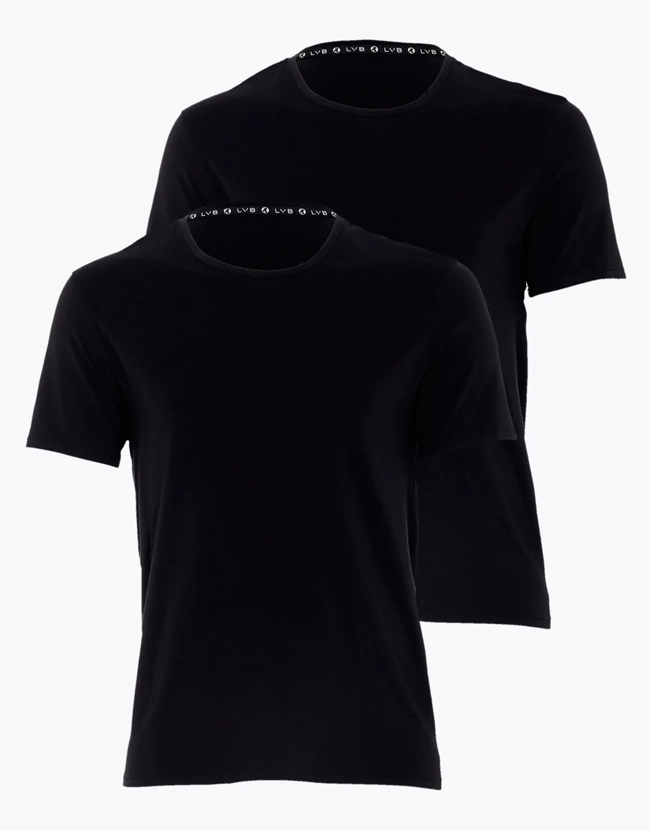 T-shirt scollo a V uomo in cotone biologico, confezione x2 nero - Image 3